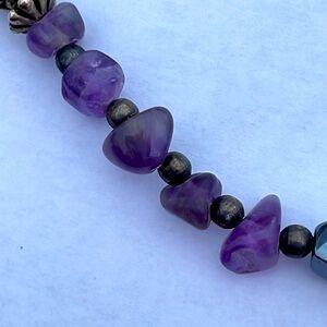 VINTAGE Necklace amethyst and hematite